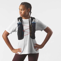 Veste d'hydratation de running ADV SKIN 12 RACE FLAG Unisexe - Blanc / Noir