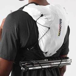 Veste d'hydratation de running ADV SKIN 12 RACE FLAG Unisexe - Blanc / Noir