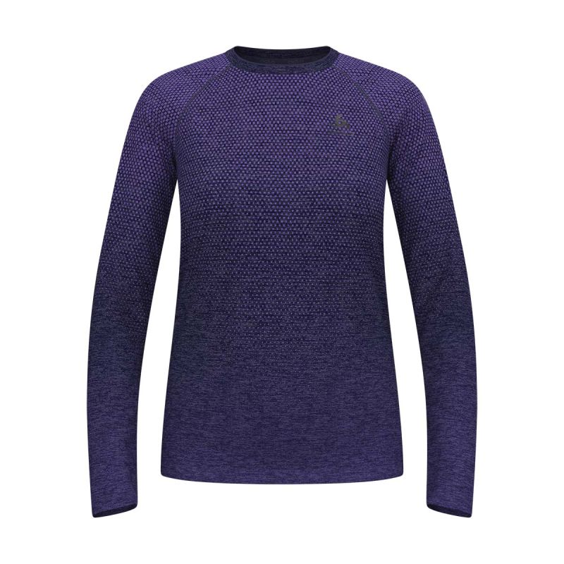 T-shirt de running Femme sans coutures à manches longues Essentials - Eclipse Chiné