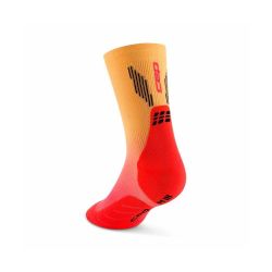 Chaussettes de compression Run Edt Gradient Mid cut 5.0 - Red / Marigold Fade