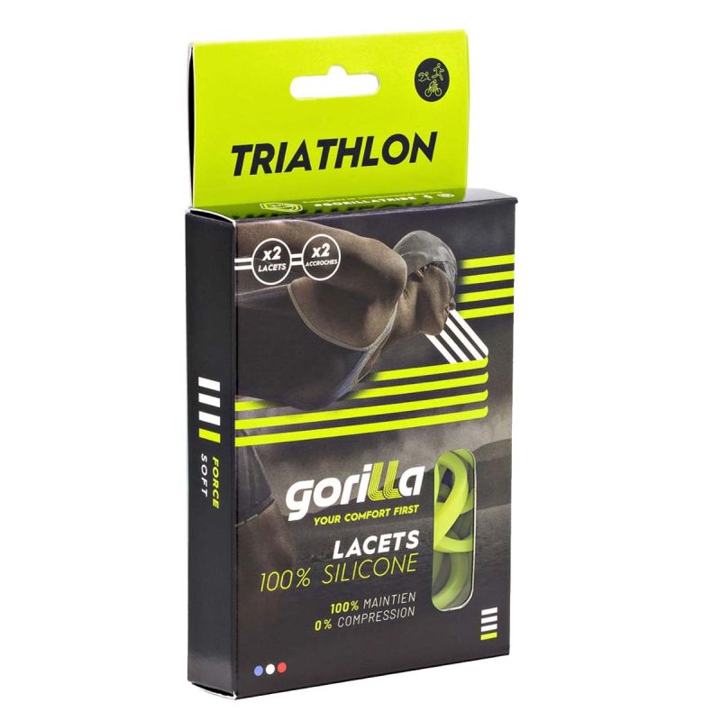 Lacets Silicone Triathlon - Jaune Fluo Lacets Silicone Triathlon - Jaune Fluo