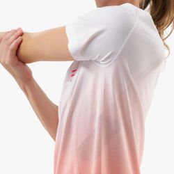 T-shirt Performance Femme - Fluo Red / White