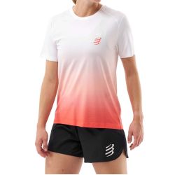 T-shirt Performance Femme - Fluo Red / White