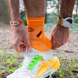 Chaussettes TRAIL ULTRA MID - Orange / Bordeaux