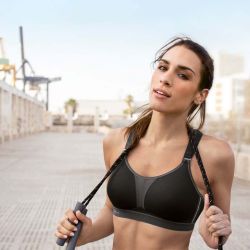 Soutien-gorge de sport dos nageur Dynamix Star - Soutien extrême - Anthracite