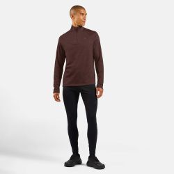 Pull à manches longues et col zippé Essentials pour homme - Fudge Melange