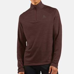 Pull à manches longues et col zippé Essentials pour homme - Fudge Melange