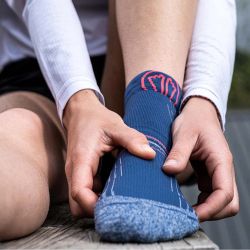 Chaussettes Run Anatomic Comfort Femme - Bleu / Rose