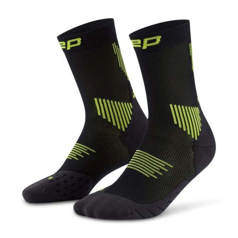 Chaussettes de Compression Run Mid Cut 5.0 pour homme - Black / Lime