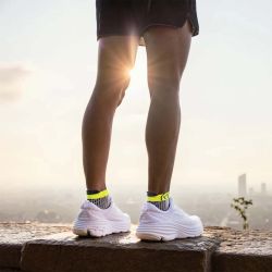 Chaussettes de course à pied Run Feel - Gris / Jaune