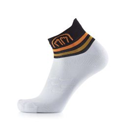 Chaussettes de course à pied Run Anatomic Light Ankle - Blanc / Noir
