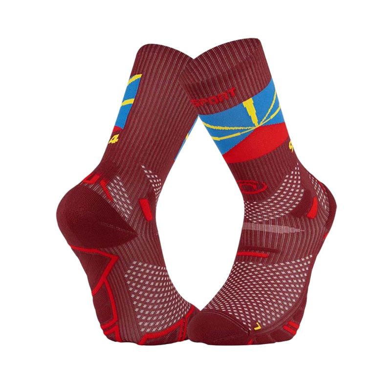 Chaussettes de running Trail Ultra High - Reunion / Rouge Chaussettes de running Trail Ultra High - Reunion / Rouge