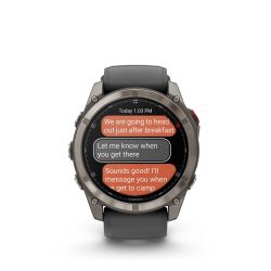 Fēnix 8 Pro Montre connectée GPS Outdoor - 51 mm, AMOLED Sapphire - Titanium avec bracelet en silicone graphite/noir