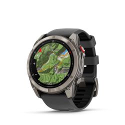 Fēnix 8 Pro Montre connectée GPS Outdoor - 51 mm, AMOLED Sapphire - Titanium avec bracelet en silicone graphite/noir