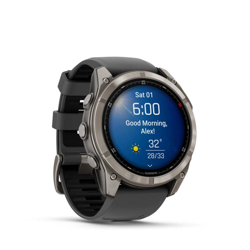 Fēnix 8 Pro Montre connectée GPS Outdoor - 51 mm, AMOLED Sapphire - Titanium avec bracelet en silicone graphite/noir Fēnix 8 Pro Montre connectée GPS Outdoor - 51 mm, AMOLED Sapphire - Titanium avec bracelet en silicone graphite/noir