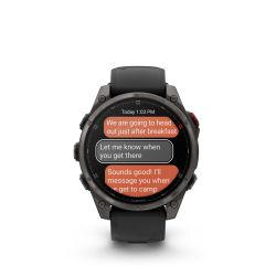Fēnix 8 Pro Montre connectée GPS Outdoor - 47 mm, AMOLED Sapphire - Titane Carbon Gray DLC avec bracelet en silicone noir/gris g