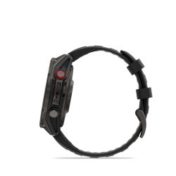 Fēnix 8 Pro Montre connectée GPS Outdoor - 47 mm, AMOLED Sapphire - Titane Carbon Gray DLC avec bracelet en silicone noir/gris g