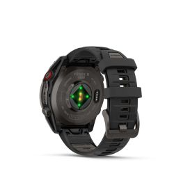 Fēnix 8 Pro Montre connectée GPS Outdoor - 47 mm, AMOLED Sapphire - Titane Carbon Gray DLC avec bracelet en silicone noir/gris g