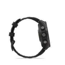 Fēnix 8 Pro Montre connectée GPS Outdoor - 47 mm, AMOLED Sapphire - Titane Carbon Gray DLC avec bracelet en silicone noir/gris g
