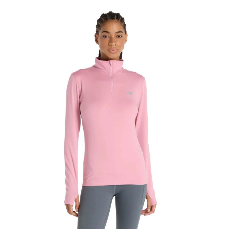 Pull Sport Essentials Space Dye 1/4 zip Femme - Pink Taffy