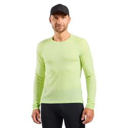 T-shirt à manches longues de trail running X-Alp Performance Wool 115 - Shadow Lime Melange