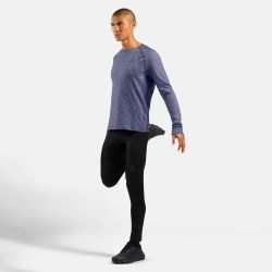 T-shirt à manches longues de trail running X-Alp Performance Wool 115 - Skipper Blue Melange