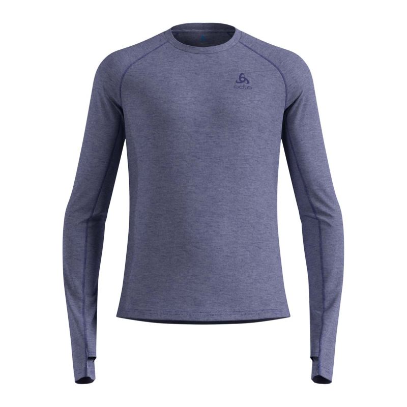 T-shirt à manches longues de trail running X-Alp Performance Wool 115 - Skipper Blue Melange