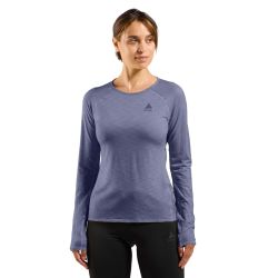 T-shirt à manches longues de trail running X-Alp Performance Wool 115 - Skipper Blue Melange