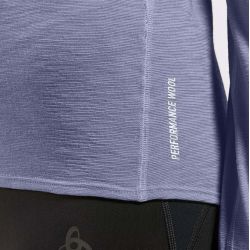 T-shirt à manches longues de trail running X-Alp Performance Wool 115 - Skipper Blue Melange
