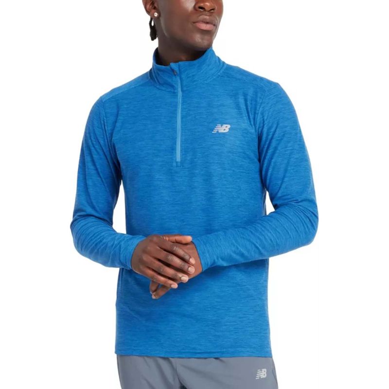 Pull Sport Essentials Space Dye 1/4 zip Homme - Shoreline Blue Heather