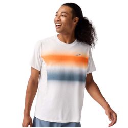 Atmosphere Short Sleeve 3.0 - Tshirt de Running pour Homme - White / Shadow Stripes