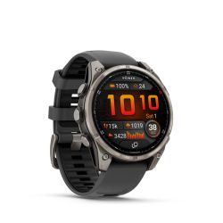 Fēnix 8 Pro Montre connectée GPS Outdoor - 47 mm, AMOLED Sapphire - Titane avec bracelet en silicone graphite/noir