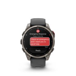Fēnix 8 Pro Montre connectée GPS Outdoor - 47 mm, AMOLED Sapphire - Titane avec bracelet en silicone graphite/noir
