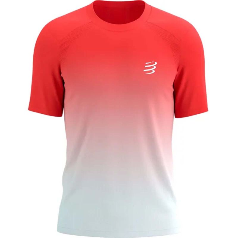 T-shirt Performance Homme - Fluo Red / White