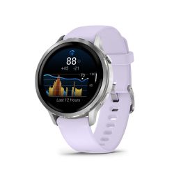 Venu 4 Montre connectée forme & santé - 41 mm - Silver avec bracelet en silicone pervenche