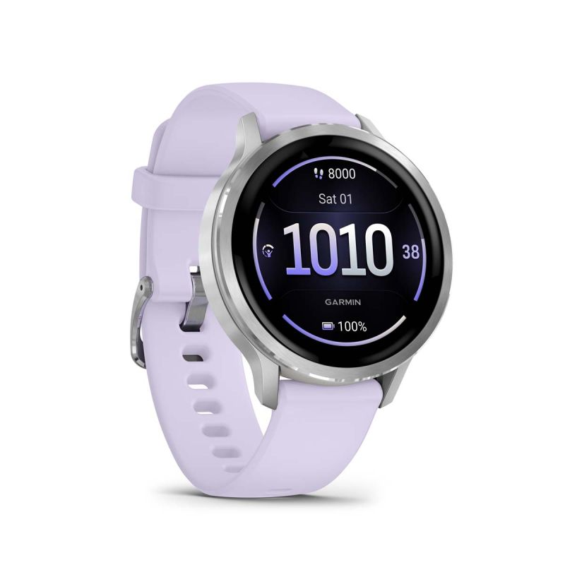 Venu 4 Montre connectée forme & santé - 41 mm - Silver avec bracelet en silicone pervenche