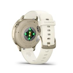Venu 4 Montre connectée forme & santé - 41 mm - Lunar Gold avec bracelet en silicone ivoire