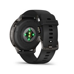 Venu 4 Montre connectée forme & santé - 45 mm - Gray avec Bracelet en silicone noir