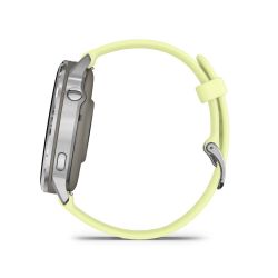 Venu 4 Montre connectée forme & santé - 45 mm - Silver avec bracelet en silicone jaune citron