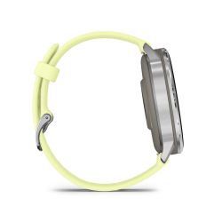 Venu 4 Montre connectée forme & santé - 45 mm - Silver avec bracelet en silicone jaune citron