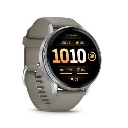 Venu 4 Montre connectée forme & santé - 45 mm - Silver avec bracelet en silicone gris