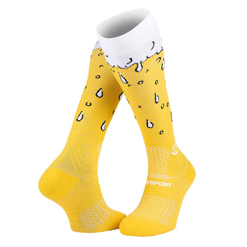 Chaussettes Trail Compression hautes - Bière Blonde Chaussettes Trail Compression hautes - Bière Blonde