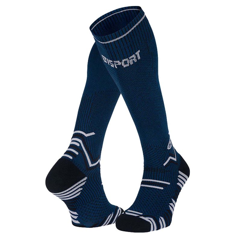 Chaussettes Trail Compression hautes - Bleu / Gris