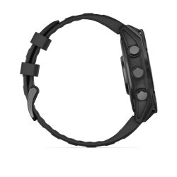 Fēnix 8 Montre connectée GPS Outdoor - 47 mm, AMOLED Sapphire - Acier Gray avec bracelet en silicone noir