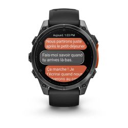 Fēnix 8 Montre connectée GPS Outdoor - 47 mm, AMOLED Sapphire - Acier Gray avec bracelet en silicone noir