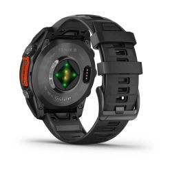 Fēnix 8 Montre connectée GPS Outdoor - 47 mm, AMOLED Sapphire - Acier Gray avec bracelet en silicone noir