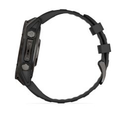 Fēnix 8 Montre connectée GPS Outdoor - 47 mm, AMOLED Sapphire - Titane Carbon Gray DLC avec bracelet en silicone noir/gris galet
