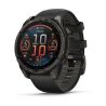 Fēnix 8 Montre connectée GPS Outdoor - 47 mm, AMOLED Sapphire - Titane Carbon Gray DLC avec bracelet en silicone noir/gris galet