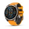 Fēnix 8 Montre connectée GPS Outdoor - 47 mm, AMOLED Sapphire - Titanium avec bracelet en silicone orange/graphite