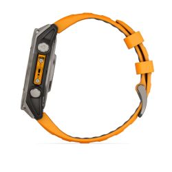 Fēnix 8 Montre connectée GPS Outdoor - 47 mm, AMOLED Sapphire - Titanium avec bracelet en silicone orange/graphite